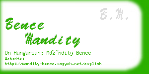 bence mandity business card